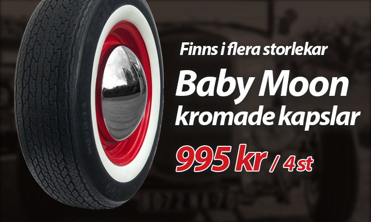 Kromade Baby Moon-kapslar, finns i flera storlekar